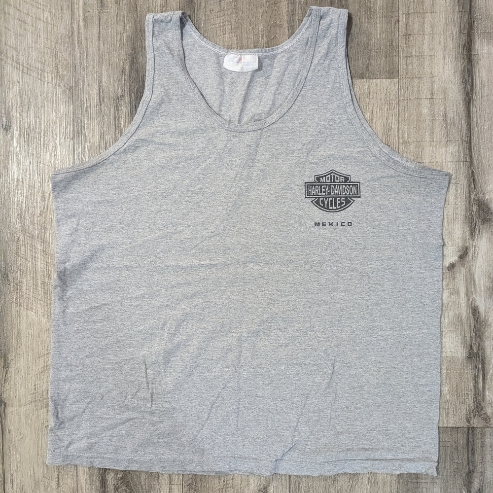Harley-Davidson Cancun MX Gray Tank Top Men's Size L  Classic Sleeveless Design